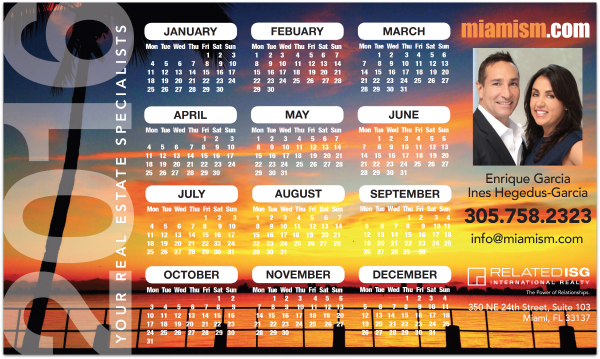 2016 Miami Real Estate Calendar Magnet