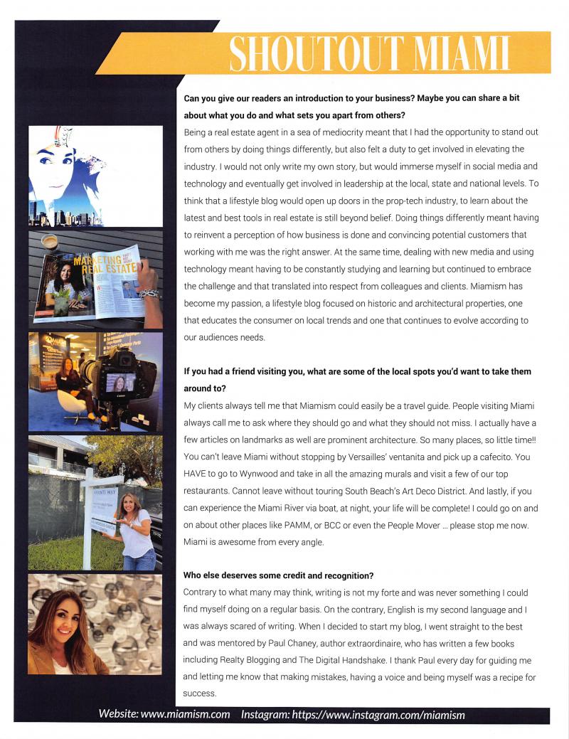 Shoutout Miami Feature - Ines Hegedus-Garcia - Miamism / editorial (written in body of blog post)