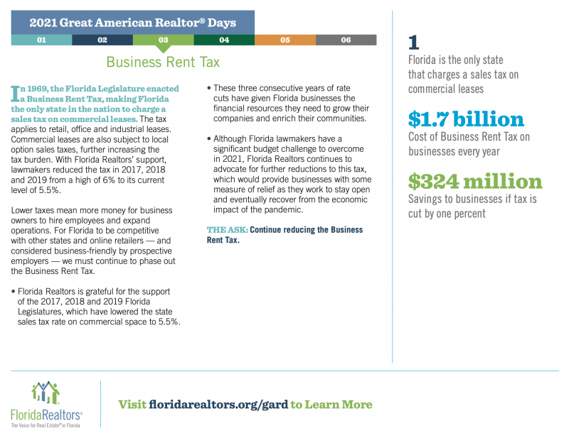 Business Rent Tax - 2021 Great American Realtor Days