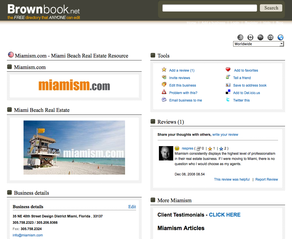 brownbook directory for miamism