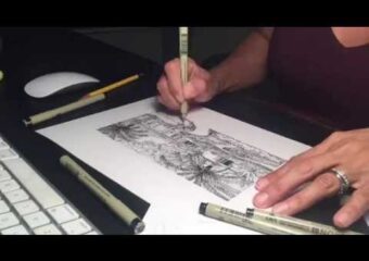 Miami Shores Home – Pen and Ink Drawing Time Lapse