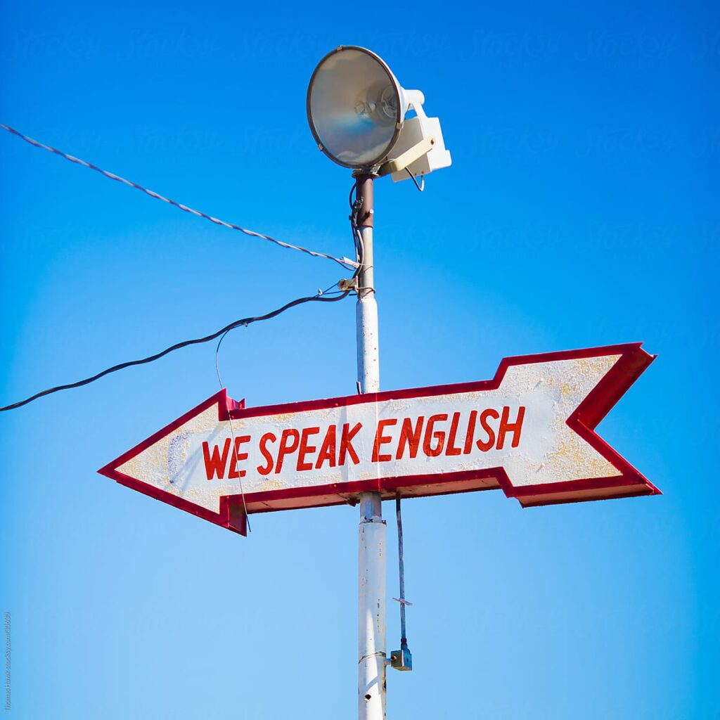 We speak English