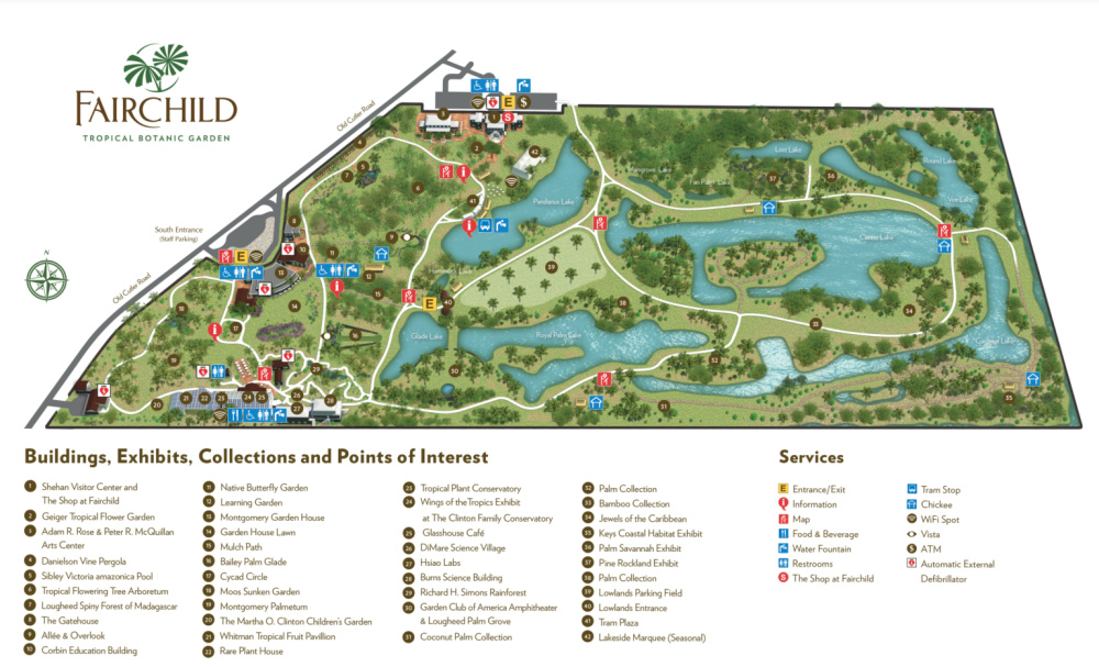 Fairchild Tropical Botanic Garden Miami - map