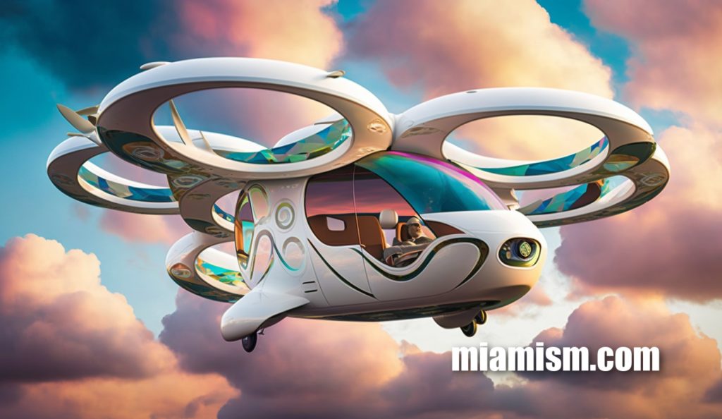 ai image of evtol aircraft - miami flying ubers