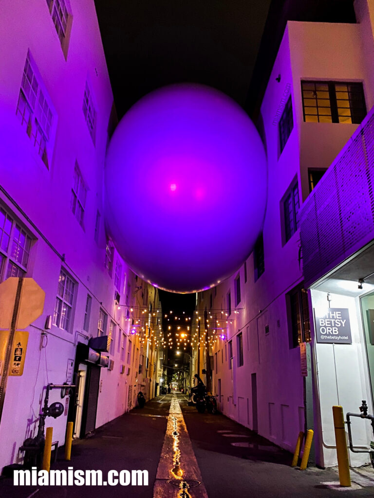 The Betsy Orb in Miami Beach, a sculptural pedestrian bridge connecting the historic Betsy Hotel with its contemporary addition on Ocean Drive.